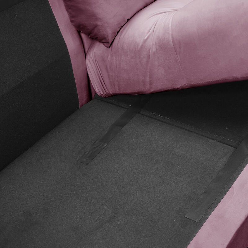 90.5 "Cloud separation sofa, Love Seat sofa , with 2 pillows, frosted velvet minimalist sofa，uitable for living room, apartment, bedroom, office, pink