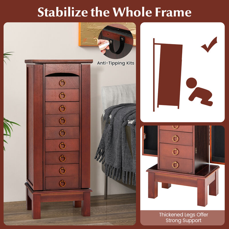Large Capacity Jewelry Storage Cabinet with 9 Drawers