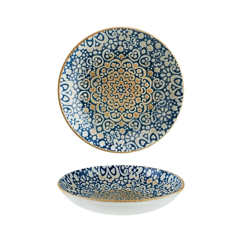 Alhambra dia.11" h:2.5" 57 oz. Round Decorated Porcelain Bowl (Set of 2)