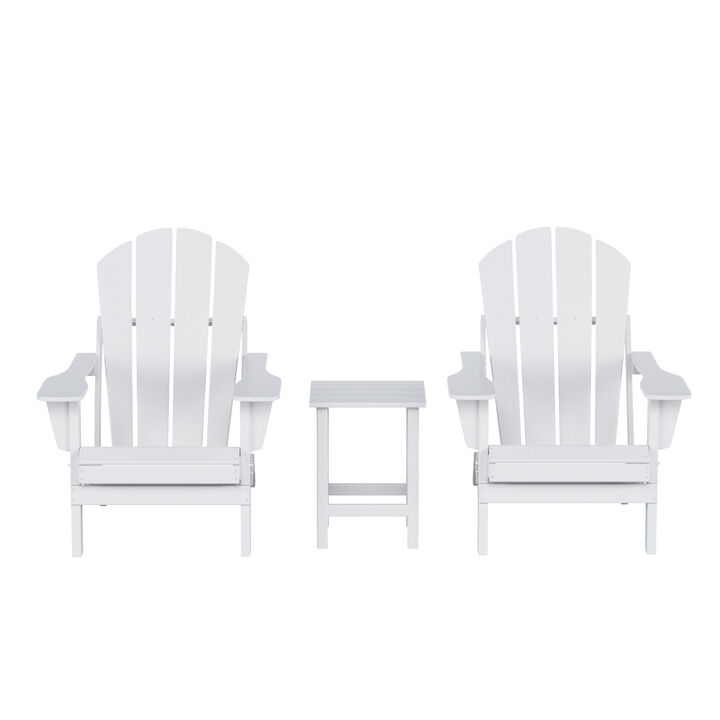 WestinTrends 3-Piece Outdoor Patio Adirondack Chairs with Side Table Set