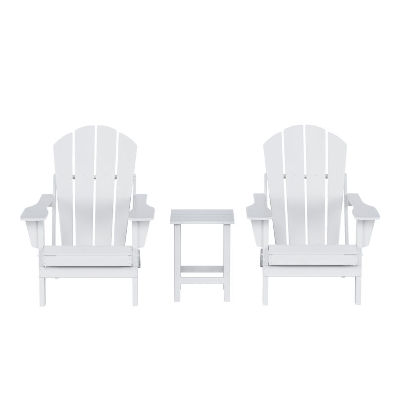 WestinTrends 3-Piece Outdoor Patio Adirondack Chairs with Side Table Set