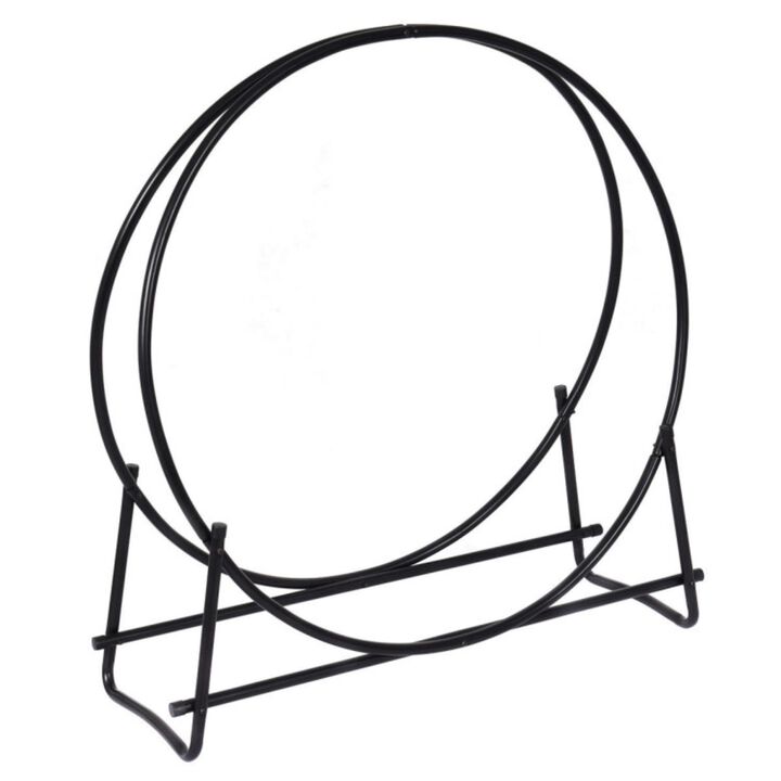 Hivvago Tubular Steel Log Hoop Firewood Storage Rack