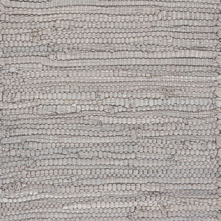 80" Gray and Ivory Hand Woven Bordered Rectangular Table Runner
