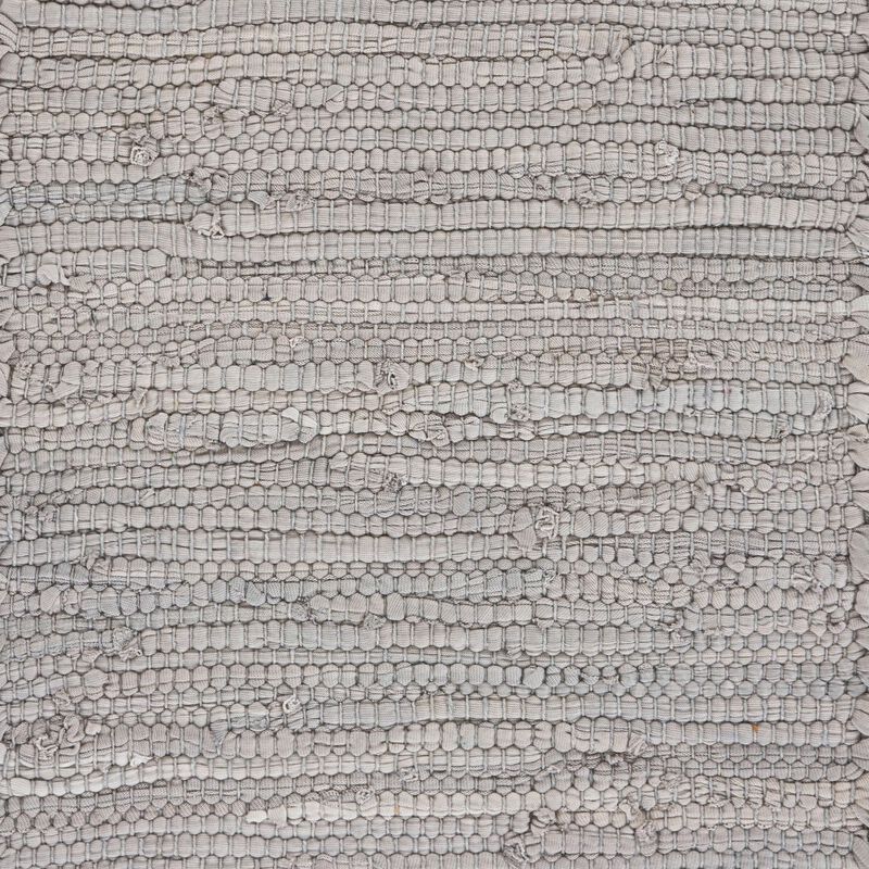 80" Gray and Ivory Hand Woven Bordered Rectangular Table Runner