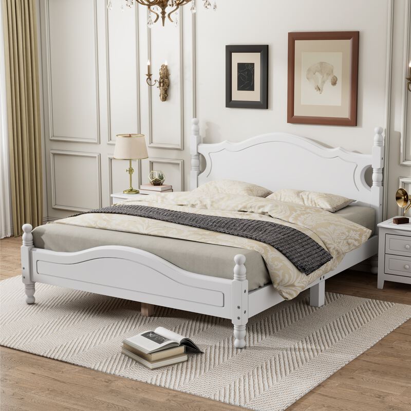 Merax Vintage Wood Platform Bed Frame