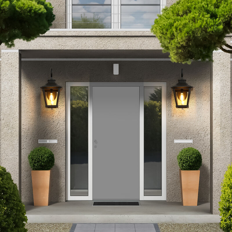 Large Outdoor Wall Sconce Lights With Clear Glass
