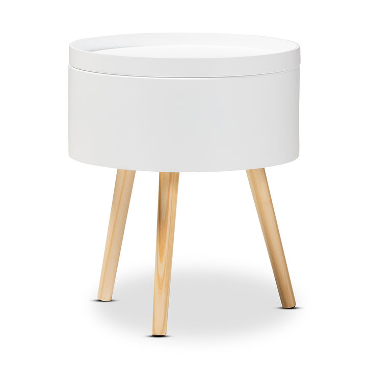 Baxton Studio Jessen Mid Century Modern Gray Wood End Table with Removable Top