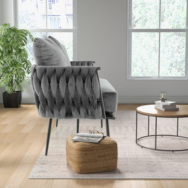 Modern Loveseat Sofa Upholstered Dutch Velvet Sofa Couch