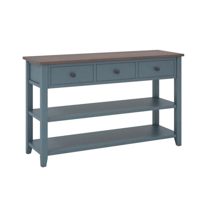 Hivvago 50 Inch Entryway Table Narrow Long Sofa Table with Drawers and Shelves