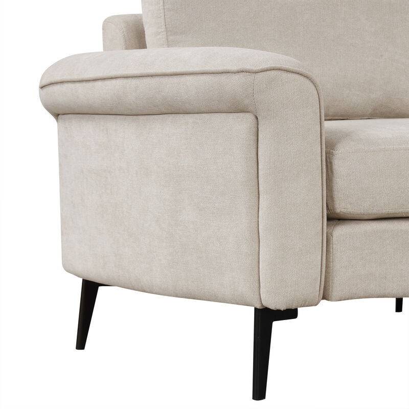 Merax Upholstered 3-seater Sofa Curved Sofa Couch