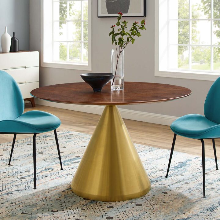 Modway - Tupelo 47" Dining Table Gold Walnut