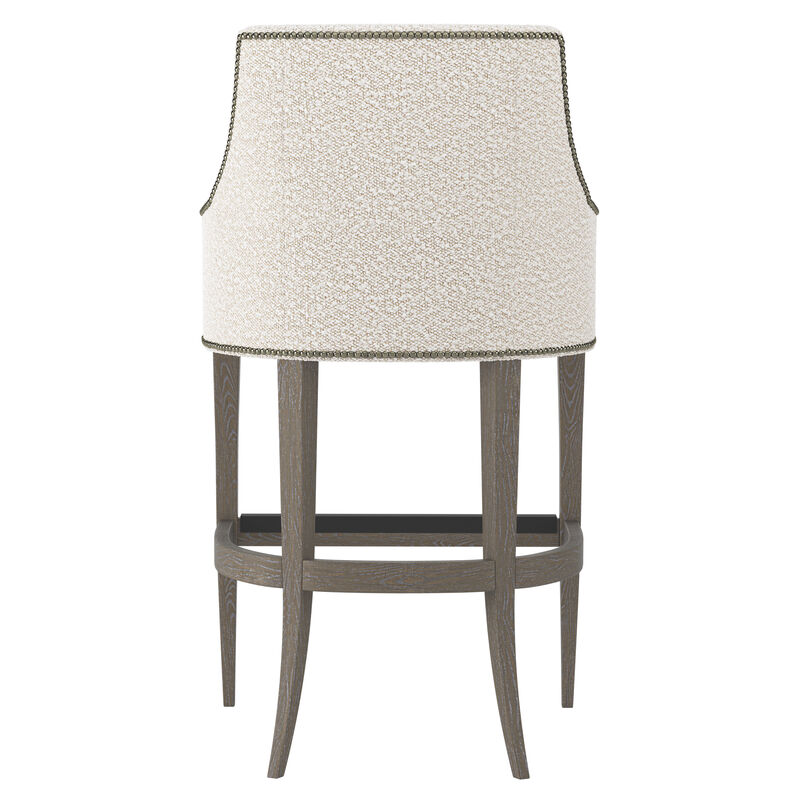 Keeley Fabric Bar Stool with Brown Legs