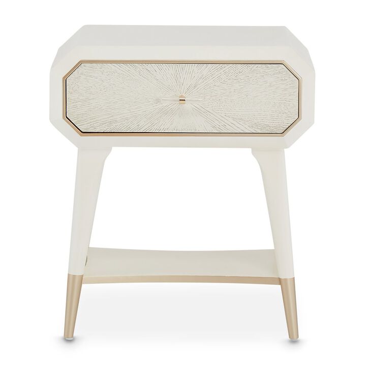 Michael Amini La Rachelle 1-Drawer Nightstand - Champagne