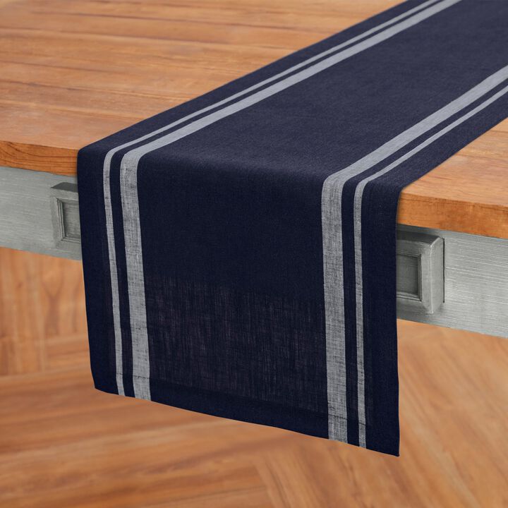 Solino Home 100% Pure Linen Table Runner | French Stripe
