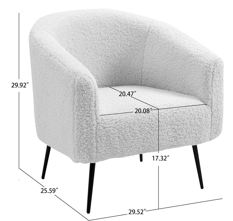 KIRUNA Metal and Bouclé Lounge Chair