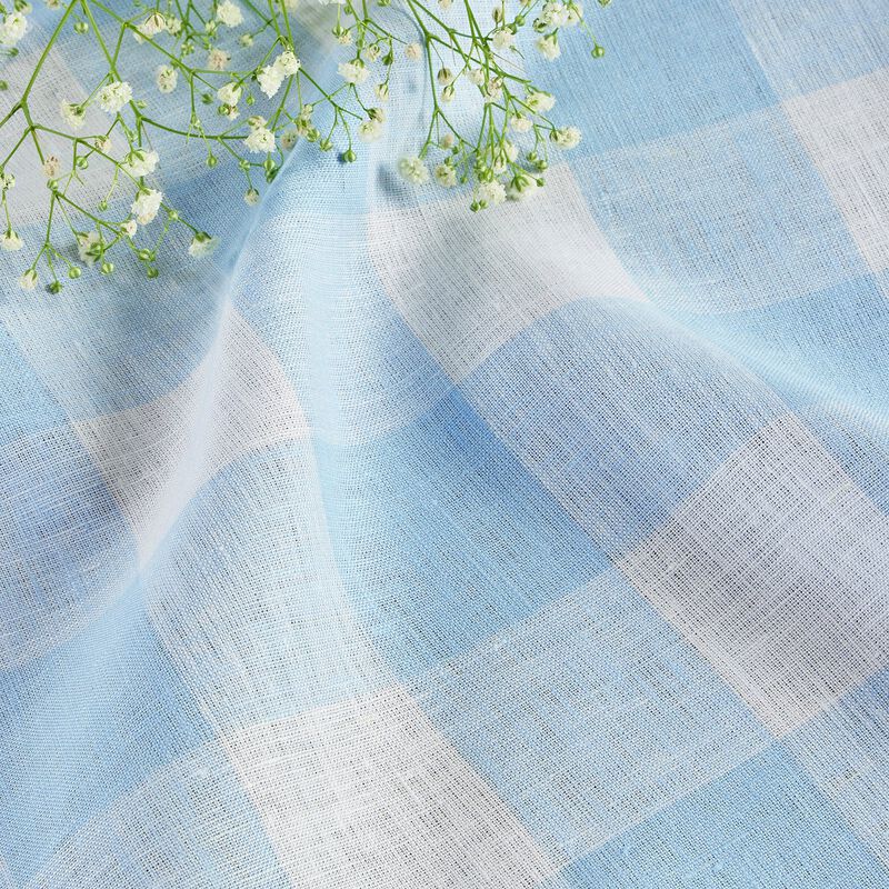 Solino Home 100% Pure Linen Table Throw 52 x 52 Inch | Buffalo Check