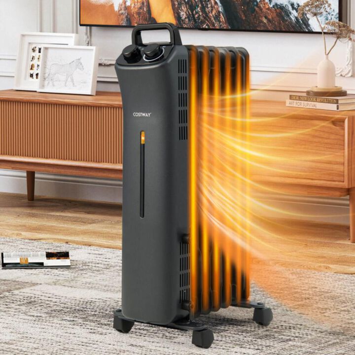 Costway 1500W Oil-Filled Radiator Heater with 3-Level Heat