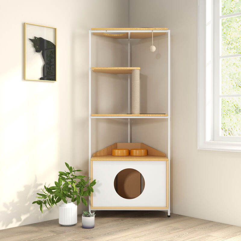 Streamdale Indoor Cat Tower with Feeding Station & Platforms