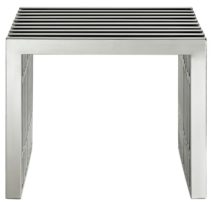 Gridiron Small Stainless Steel Bench-Benzara