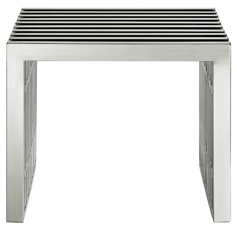 Gridiron Small Stainless Steel Bench-Benzara