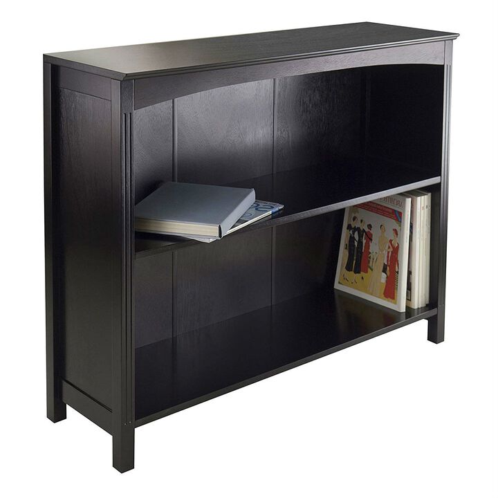Hivvago Espresso Sturdy 3 Tier Bookcase Shelf Dresser