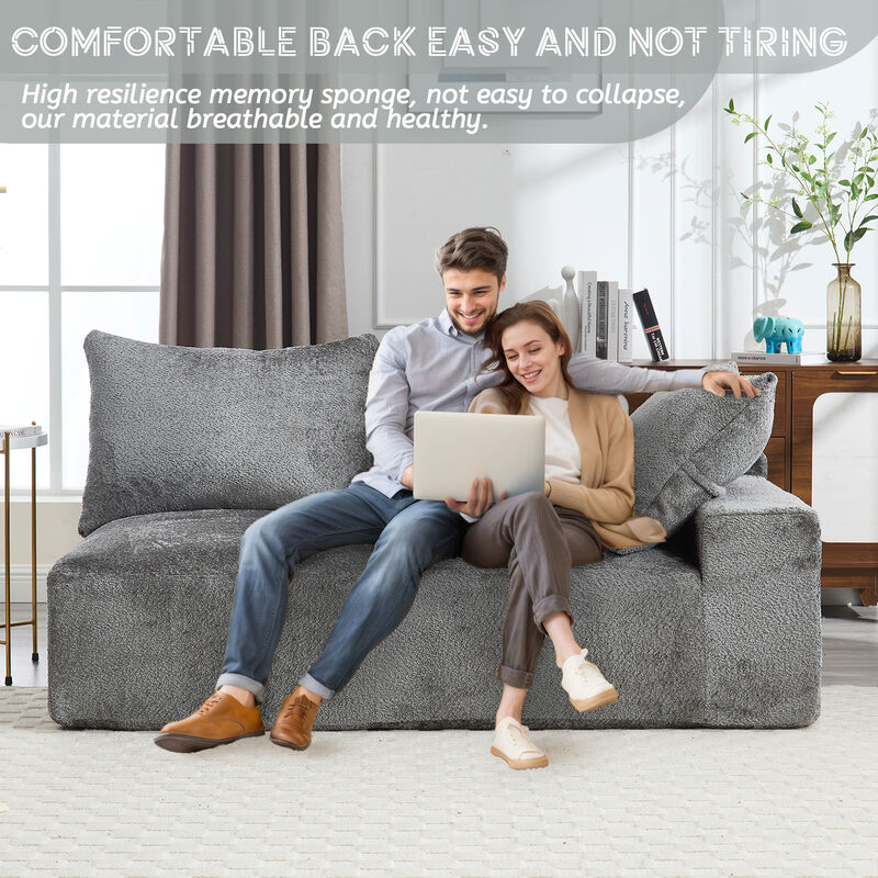 Merax Modern Deep Seat Chenille Fabric Sofa Couch