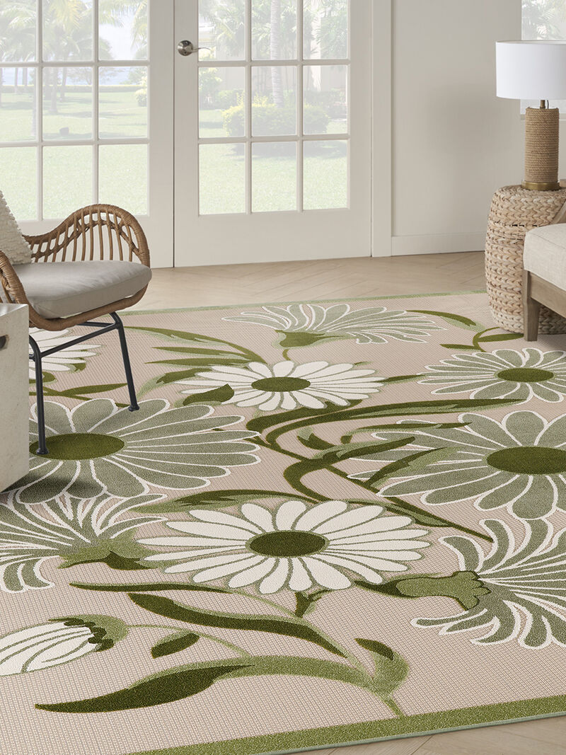 Aloha ALH33 Ivory/Green 6' x 9' Rug