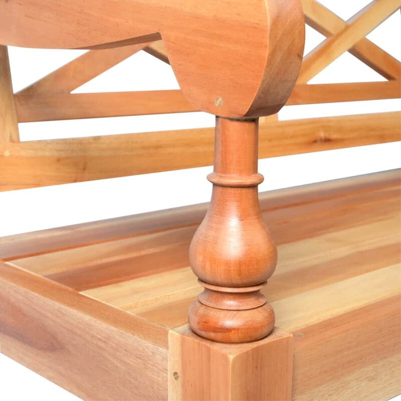 vidaXL Batavia Bench 38.6" Solid Mahogany Wood Light Brown