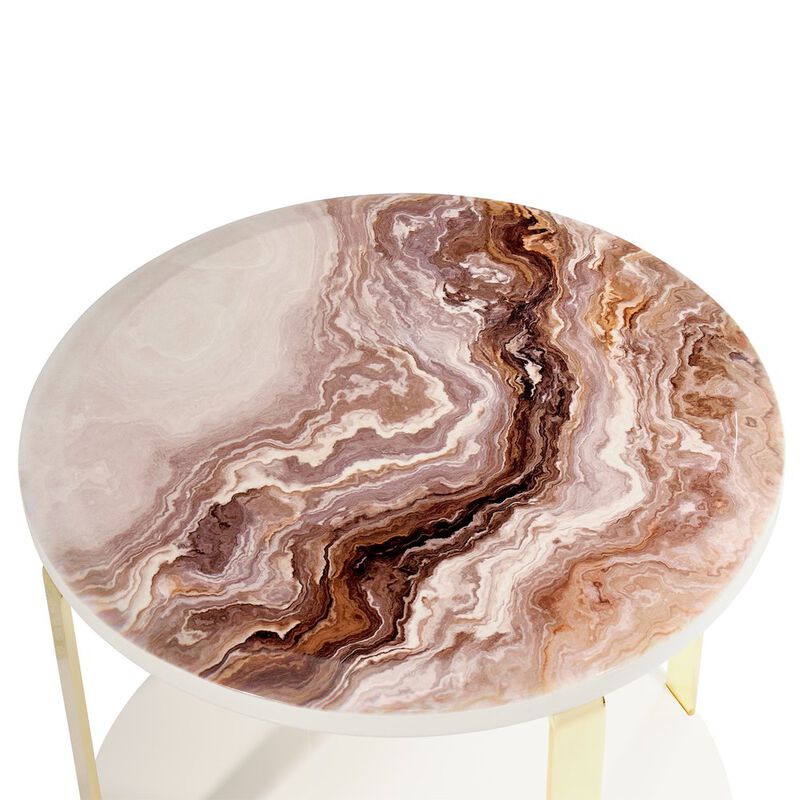 Michael Amini Ariana End Table - Gold