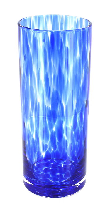 Blue Rose Polish Pottery Cobalt Confetti Cylinder Vase