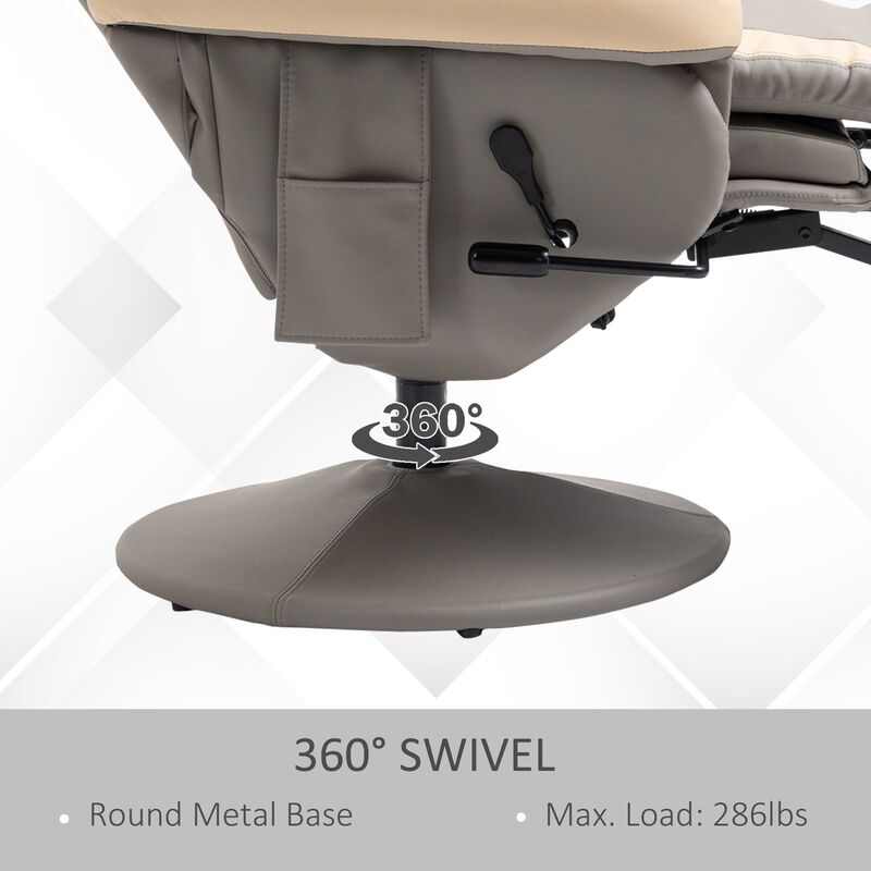 Gray Living Room Comfort: Manual Recliner with Swivel and Cup Holder