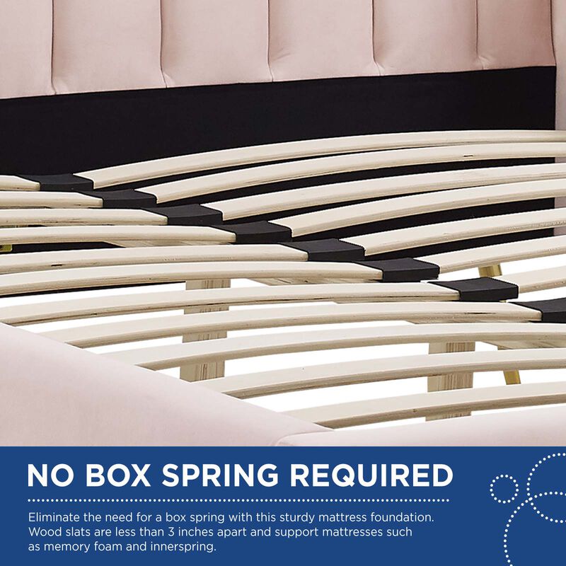 Modway - Lana Queen Performance Velvet Wingback Platform Bed