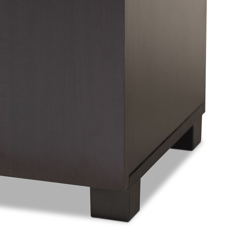 Baxton Studio Marine Modern Two Tone Wenge 2 Door Wood Entryway Shoe Storage Cabinet