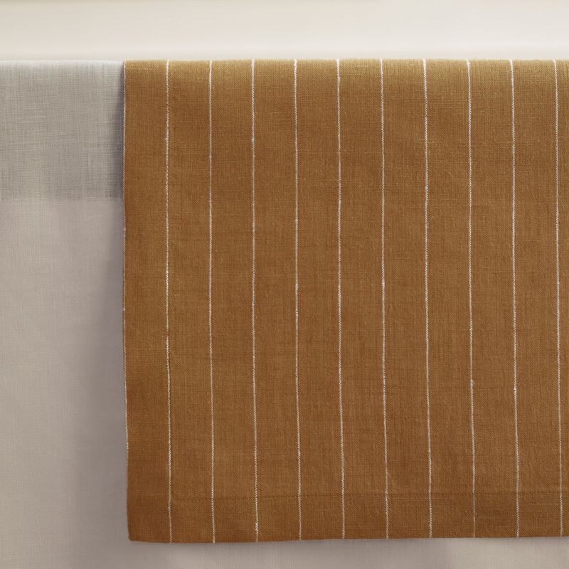 Solino Home 100% Pure Linen Table Runner | Pinstripe