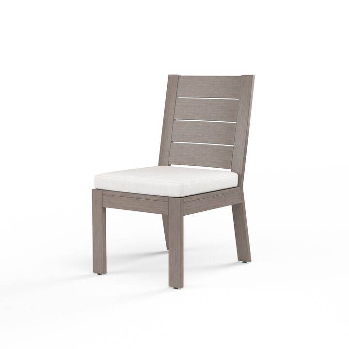 Laguna Armless Dining Chair in Canvas Flax, No Welt