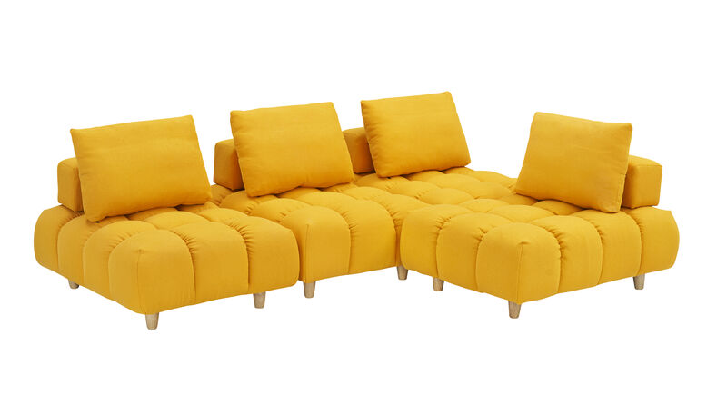 Merax 4 Seats Free Combination Teddy Fabric Sofa