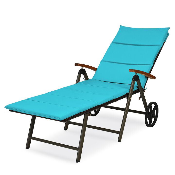 Outdoor Chaise Lounge Chair Rattan Lounger Recliner Chair