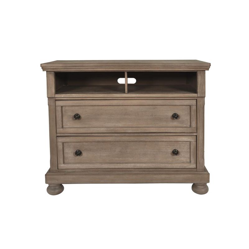 New Classic Furniture Furniture Allegra 2-Drawer Wood Media Console in Pewter