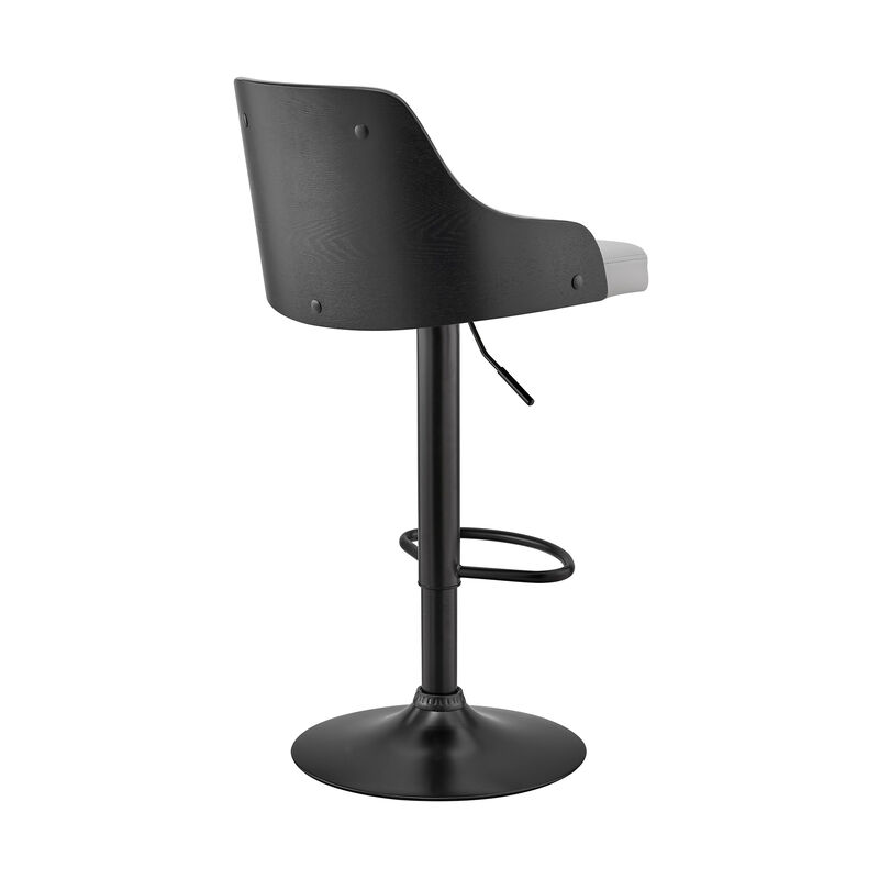 Asher Adjustable Faux Leather Bar Stool