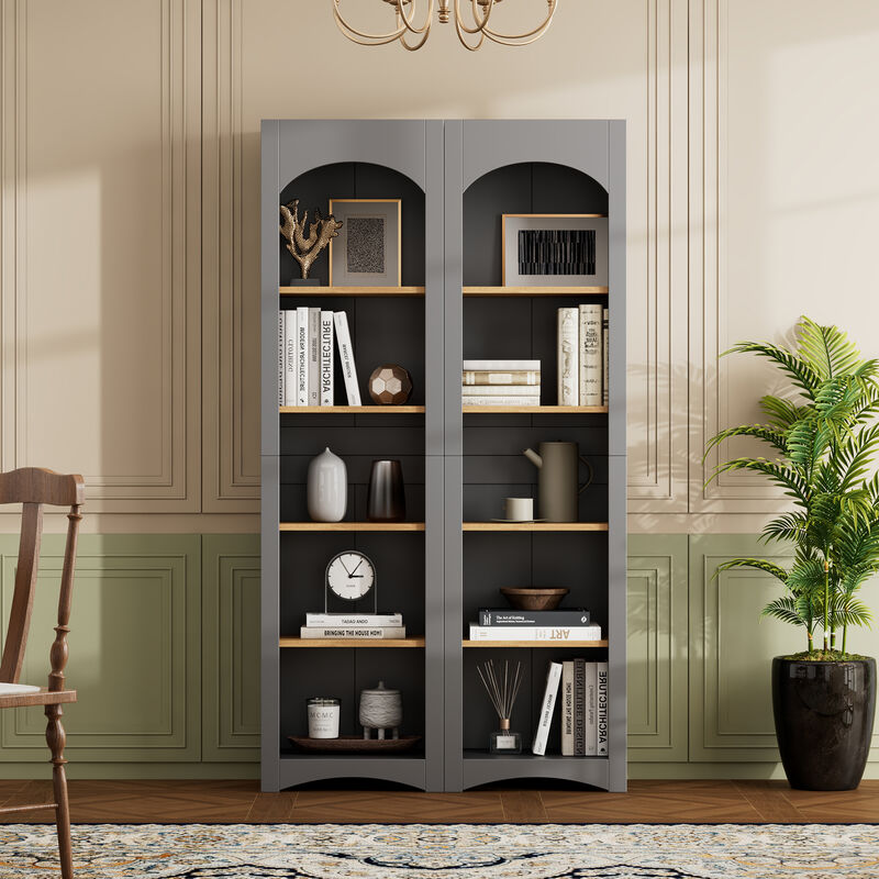 Merax Farmhouse 5 Tier Bookshelf Bookcase Storage Cabinet