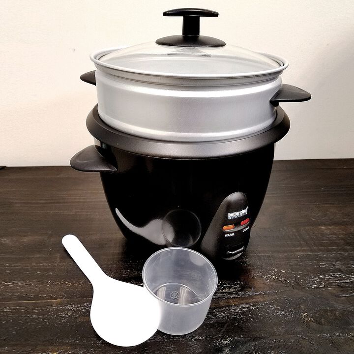 Better Chef 5 Cup Rice Cooker with Food Steamer Attachment
