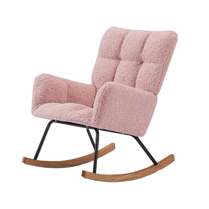 Comfortable Pink Nursing Chair for Baby and Reading
