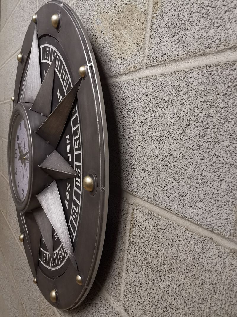 Compass Metal Wall Clock