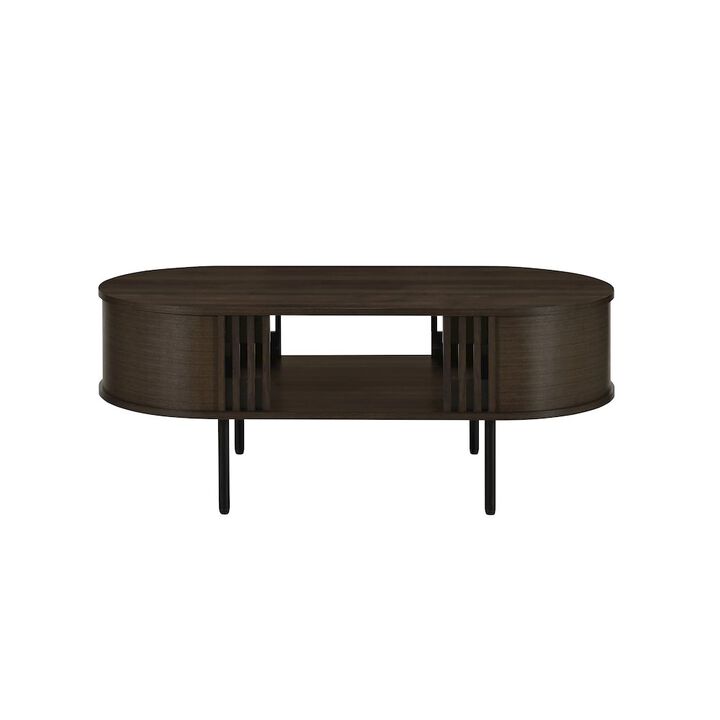 New Classic Furniture Brax 47.25 in. Walnut Oval Wood Coffee Table