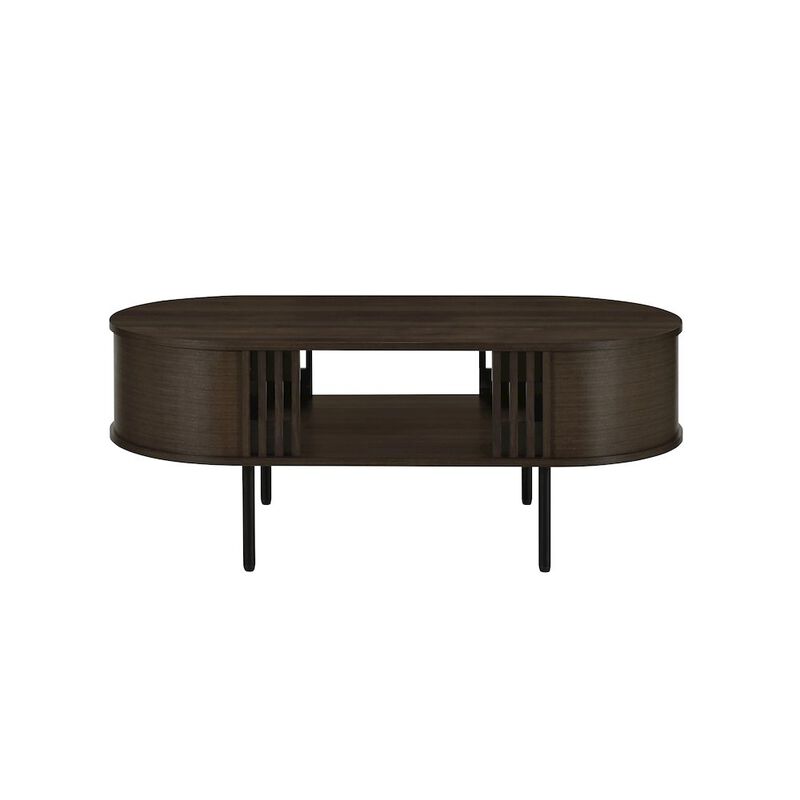New Classic Furniture Brax 47.25 in. Walnut Oval Wood Coffee Table