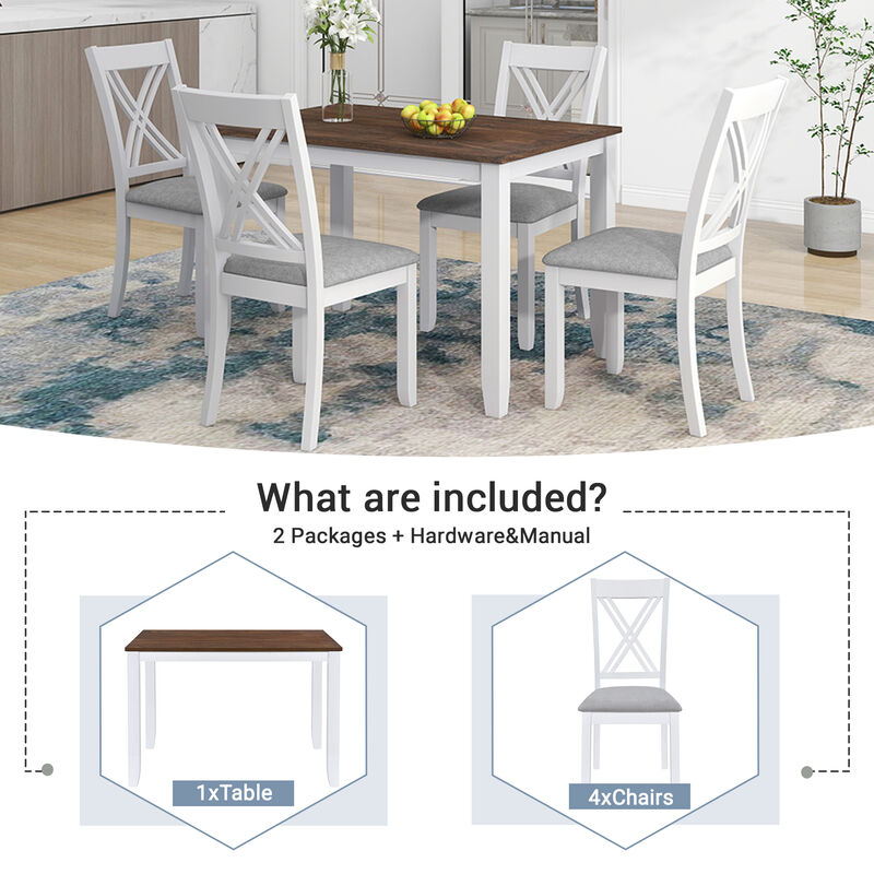 Merax 5-Piece Dining Table Chairs Set