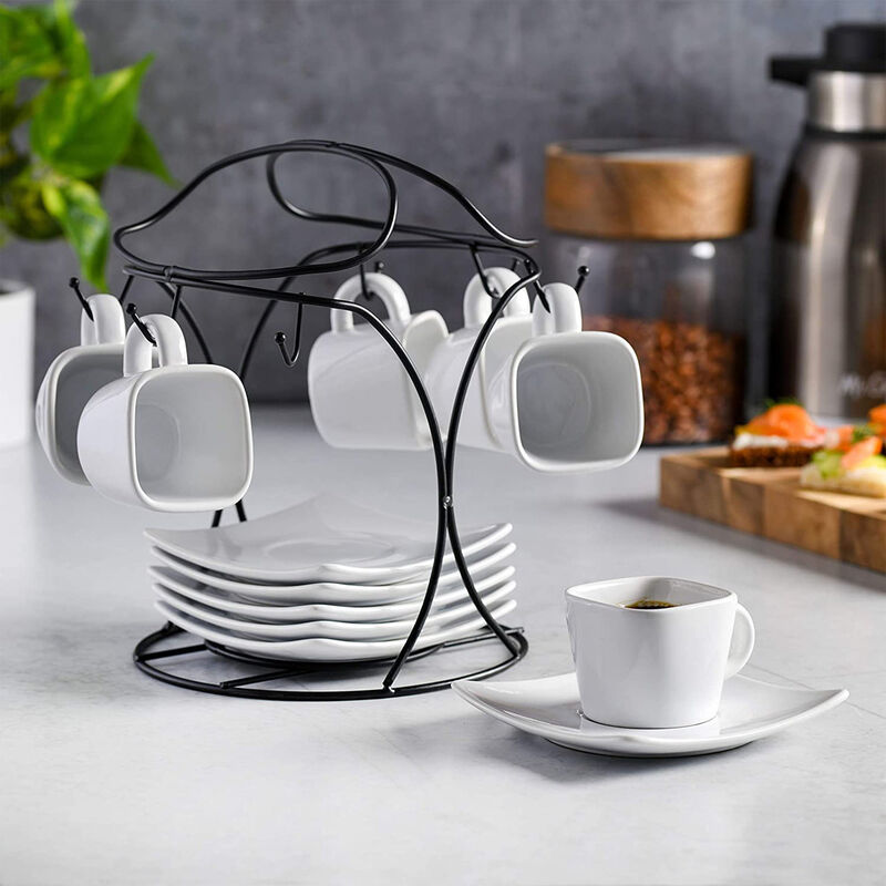 Gibson Elite Gracious Dining 12 Piece 3.25 Ounce Ceramic Espresso Cup and Saucer Set in White
