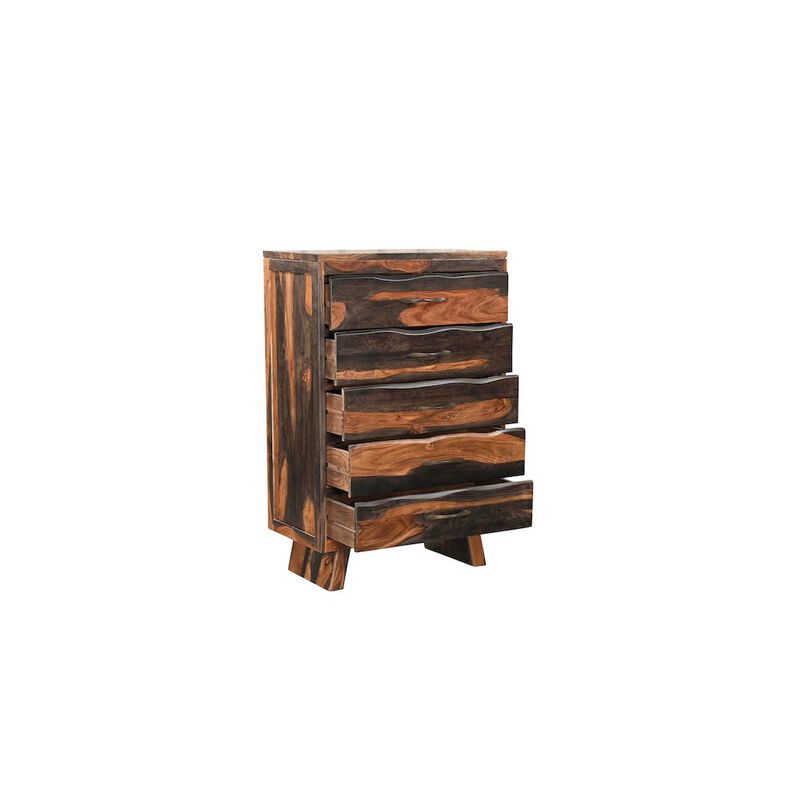 Taran Designs Marin 5-drawer Live Edge Solid Wood Chest