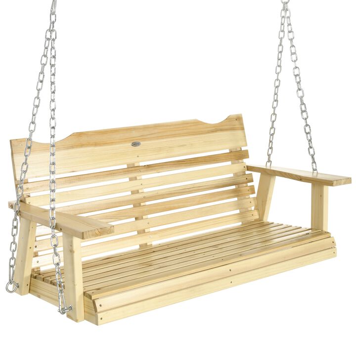 Outdoor Seating: 2-Person Hanging Porch Swing with Metal Chains