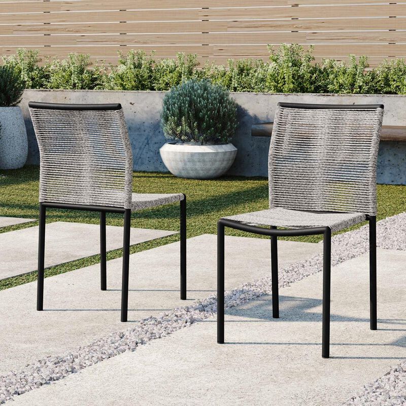 Modway Serenity Aluminum Outdoor Patio Chairs in Light Gray (Set of 2)